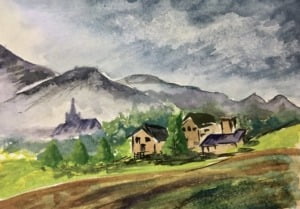 Painting: Scottish Village