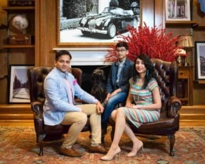 Tarak Nath Gorai with his family of wife Supriya Gorai and son Aryan, in their living room