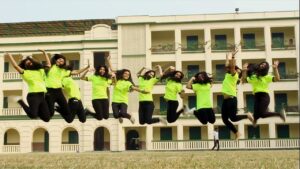 Girls jumping in joy St Xavier's College kolkata